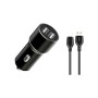 Зарядний пристрій XO 1xUSB + cable USB to USB-C TZ09 black (6920680873500)
