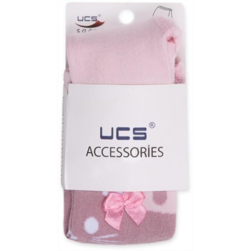Колготки дитячі UCS Socks для дівчаток святкові з бантиком рожеві (M0C0302-0899-0-3m/G-pink)