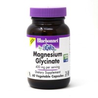 Мінерали Bluebonnet Nutrition Магній гліцинат, 400 Мг, Magnesium Glycinate, 60 вегетаріанс (BLB0748)