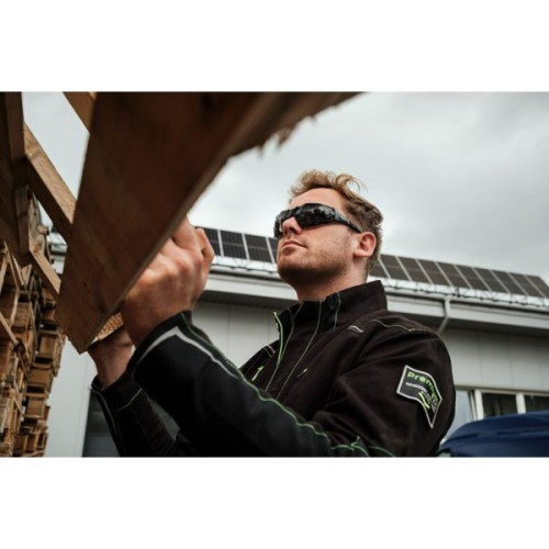 Захисні окуляри Neo Tools протиосколкові, клас захисту FT, резинові дужки, полікарбонат, темно сірий (97-522)