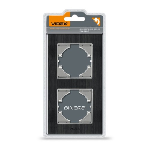 Рамка Videx BINERA чорний алюміній 2 пости (VF-BNFRA2V-B)