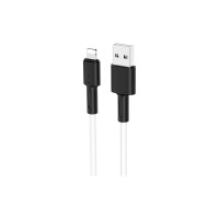 Дата кабель USB 2.0 AM to Lightning 1.0m 2.4A silicone BX31 white BOROFONE (6931474710369)