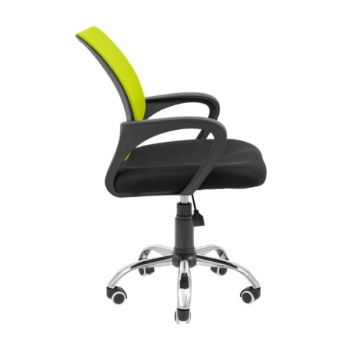 Офісне крісло Richman Спайдер Хром Піастра Сітка Чорне + зелене (ADD0001636)