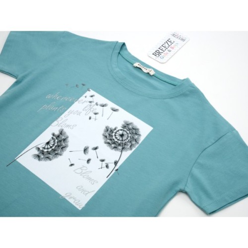 Футболка дитяча Breeze з кульбабами (18763-152G-mint)