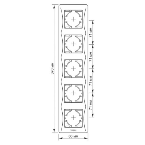 Рамка Videx BINERA чорний графіт 5 поста (VF-BNFR5V-BG)