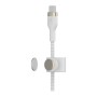 Дата кабель USB-C to Lightning 1.0m BRAIDED SILICONE white Belkin (CAA011BT1MWH)