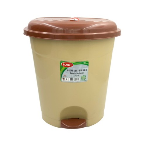 Контейнер для сміття Planet Household №3 з педаллю бежевий 12 л (10339)