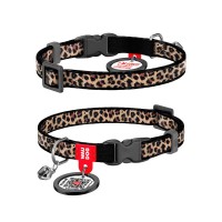 Нашийник для тварин WAUDOG Nylon з QR паспортом "Леопард" пластиковий фастекс XS 20-30 см (279-4066)