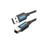 Кабель для принтера USB 2.0 AM/BM 10.0m ferrite black Vention (COQBL)