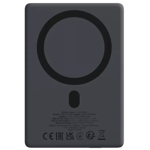 Батарея універсальна Canyon 5000mAh OnPower 500 PD20W Magnetic wireless MagSafe Black (CNS-CPB500B)