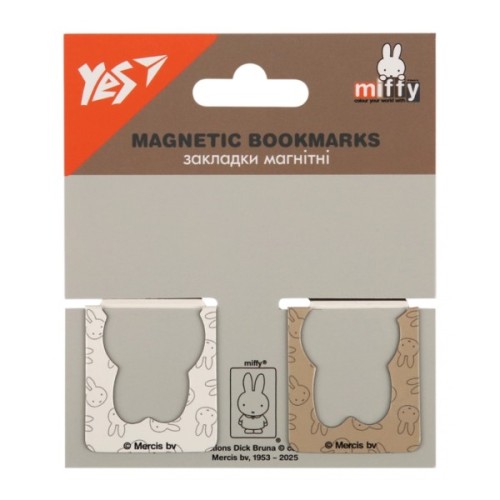 Закладки для книг Yes магнітні Miffy, висікання, 2 шт (708398)
