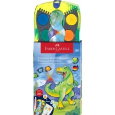 Акварельні фарби Faber-Castell CONNECTOR "Скріпи разом" 12 кольорів з наклейками і блискітками (125036) (32855)