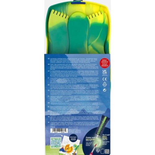 Акварельні фарби Faber-Castell CONNECTOR "Скріпи разом" 12 кольорів з наклейками і блискітками (125036) (32855)
