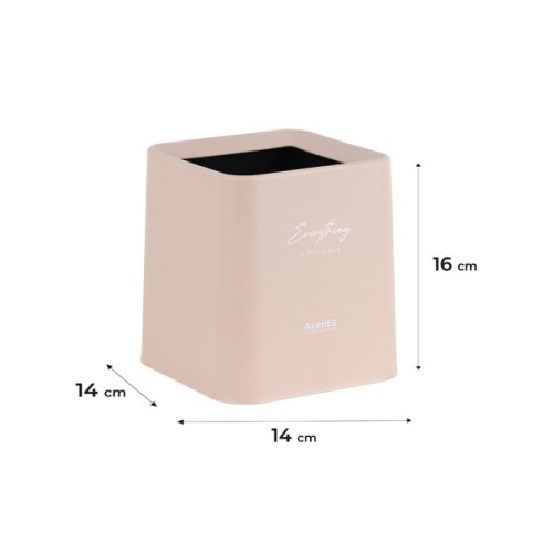 Кошик для паперів Axent Настільний контейнер для сміття, квадратний, персиковий (2132-42-A)