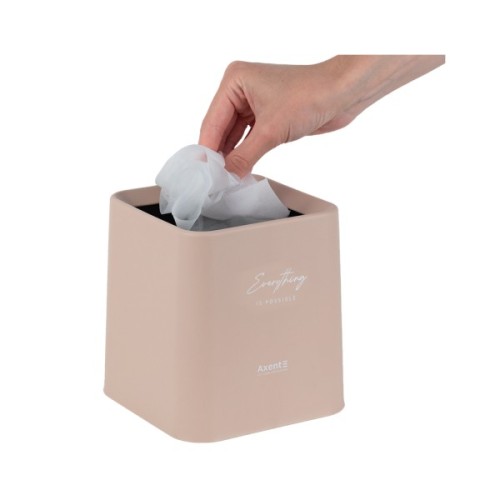 Кошик для паперів Axent Настільний контейнер для сміття, квадратний, персиковий (2132-42-A)