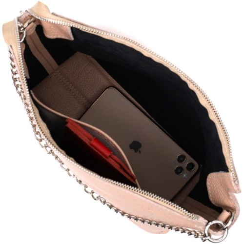 Сумка Grande Pelle З натуральної шкіри Пудрова (11695)