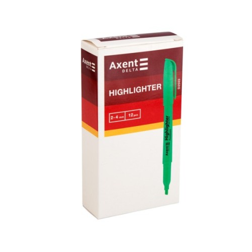 Маркер Axent Highlighter 2-4 мм клиноподібний зелений (D2503-04)