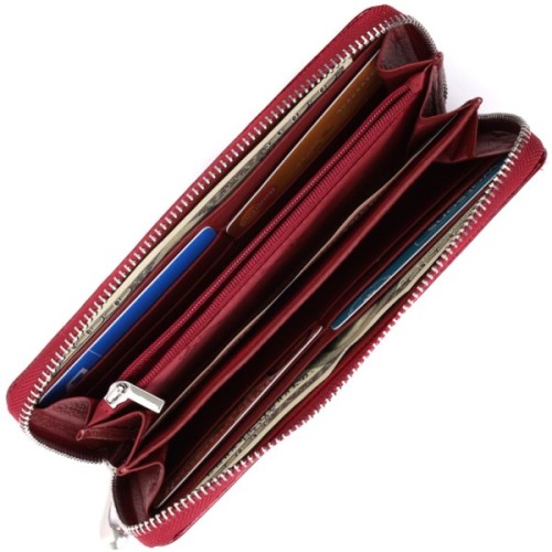 Гаманець ST Leather З натуральної шкіри Червоний (22677)