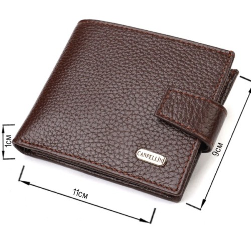 Портмоне Canpellini З натуральної зернистої шкіри Коричневе (21881)