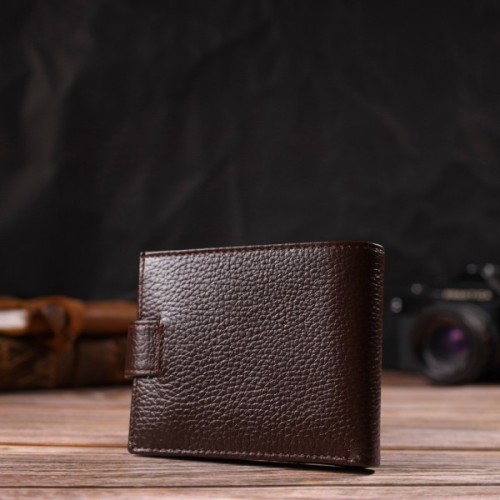 Портмоне Canpellini З натуральної зернистої шкіри Коричневе (21881)