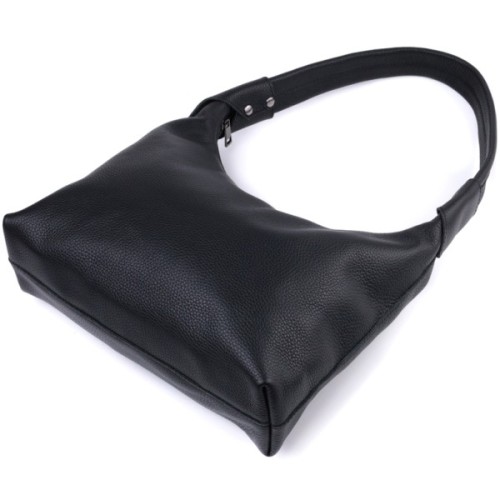 Сумка Shvigel З натуральної шкіри флотар Чорна (22827)