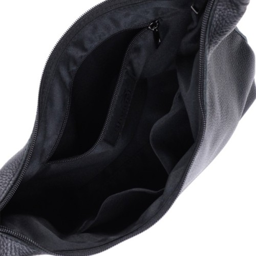 Сумка Shvigel З натуральної шкіри флотар Чорна (22827)