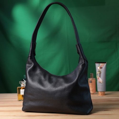 Сумка Shvigel З натуральної шкіри флотар Чорна (22827)