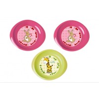 Тарілка дитяча Nuvita 6 міс + 3шт. дрібні рожеві та салатова (NV1428Pink)