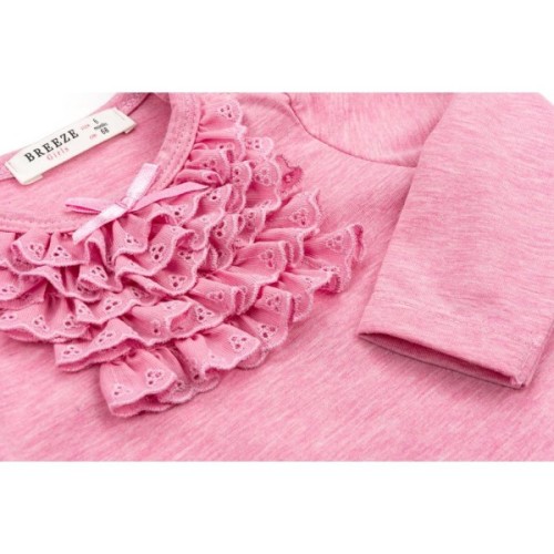 Кофта дитяча Breeze з мереживною оборкою (10040-80G-pink)