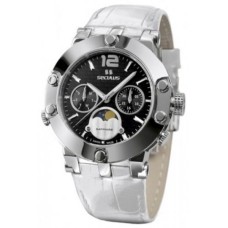 Наручний годинник Seculus 1690.5.706 black, ss, white leather
