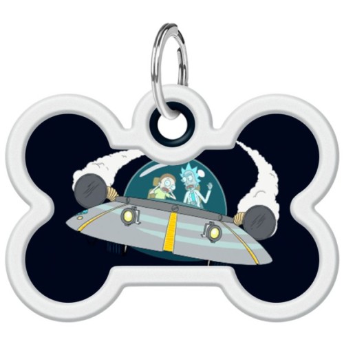 Адресник для тварин WAUDOG Smart ID з QR паспортом "Рік і Морті 1", кістка 40х28 мм (231-0280)