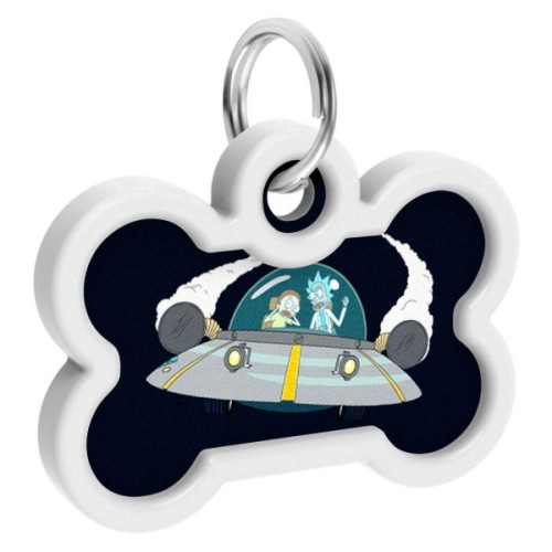 Адресник для тварин WAUDOG Smart ID з QR паспортом "Рік і Морті 1", кістка 40х28 мм (231-0280)