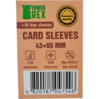 Протектор для карт Tower Rex 43 х 65 мм, 100 мкм, Mini Chimera, 110 шт.(PREMIUM) (6249)