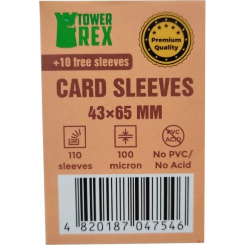 Протектор для карт Tower Rex 43 х 65 мм, 100 мкм, Mini Chimera, 110 шт.(PREMIUM) (6249)