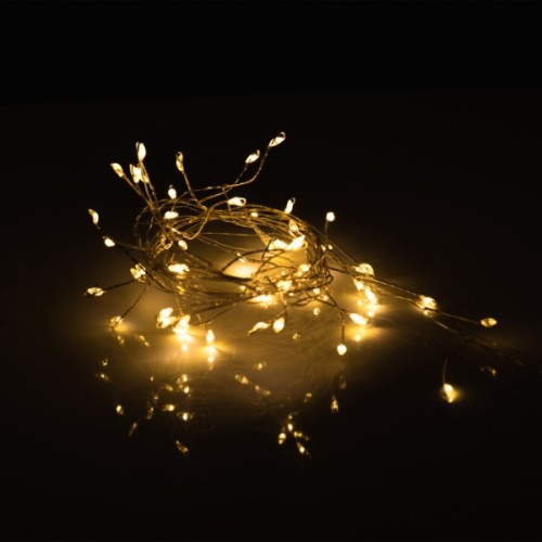 Гірлянда YES! Fun Кластер на мідному дроті 50 LED Тепло-біла 1 м Статична Батарейки (975017)
