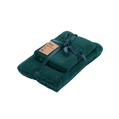 Рушник Ardesto набір махрових Lotus 2 шт 50х90 см індіго, 70х140см, 100% бавовна, смарагд (ART2357EM)