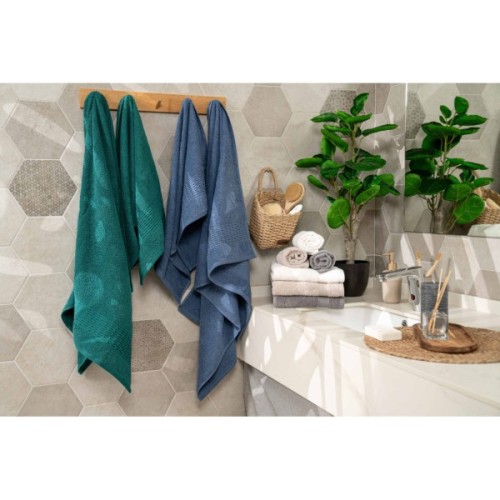 Рушник Ardesto набір махрових Lotus 2 шт 50х90 см індіго, 70х140см, 100% бавовна, смарагд (ART2357EM)