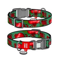 Нашийник для тварин WAUDOG Nylon з QR адресником "Гранати" пластиковий фастекс XL (283-4052)