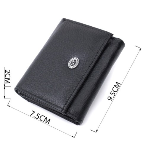 Гаманець ST Leather З монетницею з натуральної шкіри Чорний (22730)