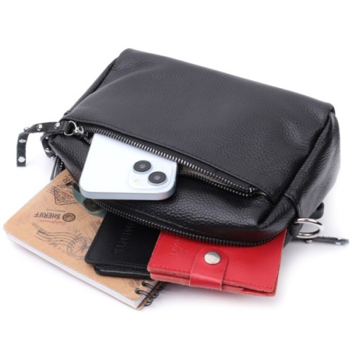 Сумка Vintage Жіноча шкіряна Чорна (22654)