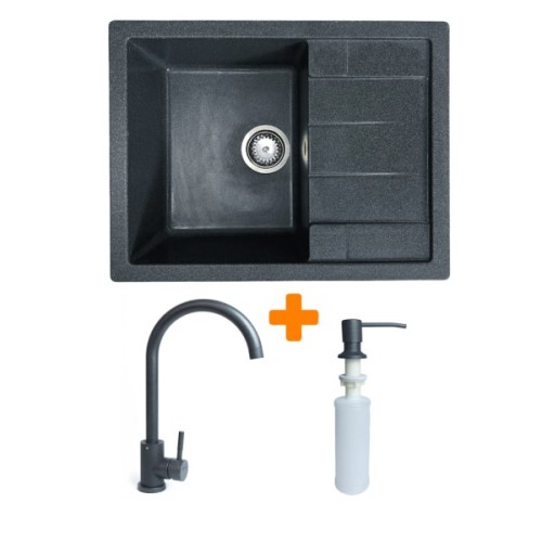 Мийка кухонна Adamant Anila графіт + змішувач та дозатор (182496900313)