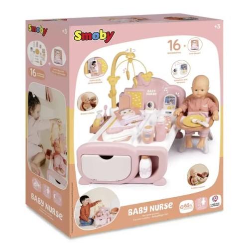 Ігровий набір Smoby Ігровий центр Бебi Ньорс. Терракотова пудра. Дитяча кімната зі звук. ефектами та аксесуарами (7600220393)