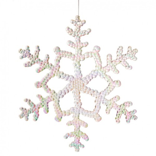 Ялинкова іграшка Novogod`ko Сніжинка 25 см Пластик Перламутр (974871)