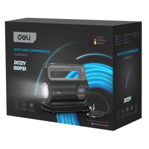 Автомобільний компресор Deli 22 Л/хв, 150 psi (EDL880280S)