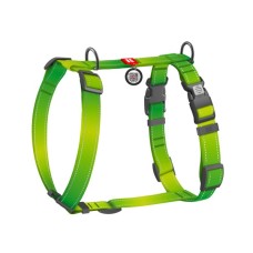 Шлея для собак WAUDOG Nylon Mono H-подібна з QR паспортом, світловідбивна, М салатова (54575)