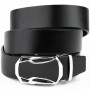 Ремінь Vintage Чоловічий з пряжкою автомат з чорною вставкою Чорний (20254)