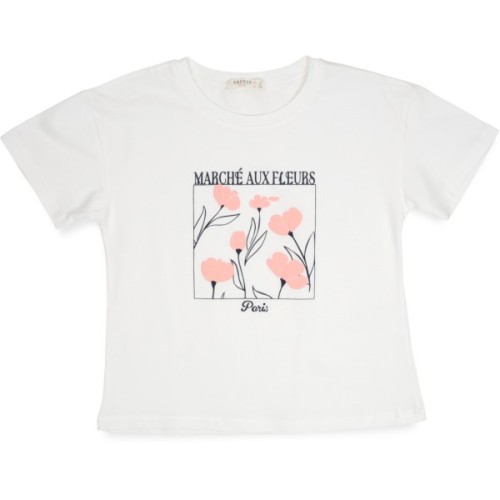 Футболка дитяча Breeze з квітами (21774-134G-cream)