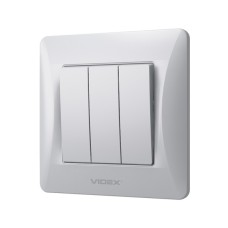 Вимикач Videx BINERA 3кл срібний шовк (VF-BNSW3-SS)