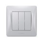 Вимикач Videx BINERA 3кл срібний шовк (VF-BNSW3-SS)