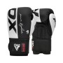 Боксерські рукавички RDX F4 Boxing Sparring Gloves Hook & Loop White/Black 10 унцій (BGR-F4B-10OZ)